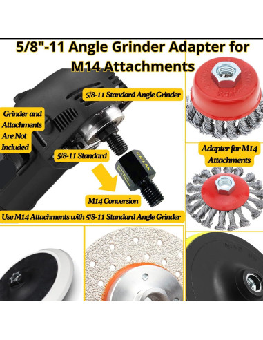 Adaptador Amoladora DRILAX M14 a 5/8"-11 12000 RPM
