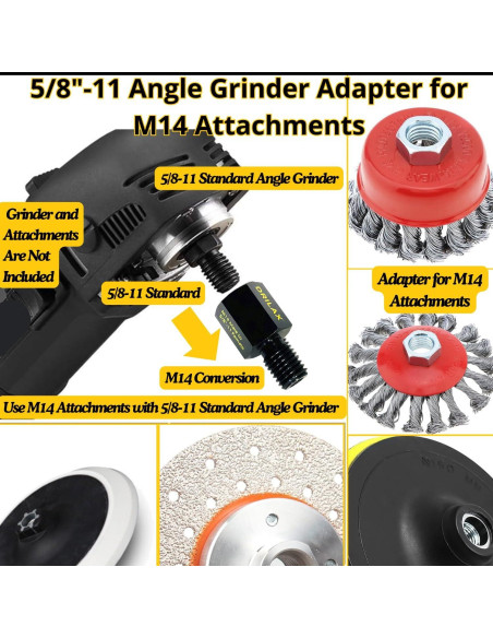 Adaptador Amoladora DRILAX M14 a 5/8"-11 12000 RPM