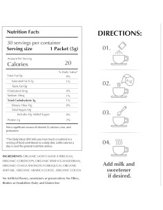 Café de Champiñones Orgánico Sporganix - Instantáneo 30 Porciones 2