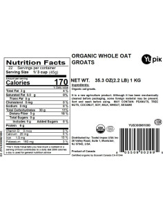 Avena Integral Orgánica Yupik 1 kg, Sin OGM, Vegana, Kosher 2