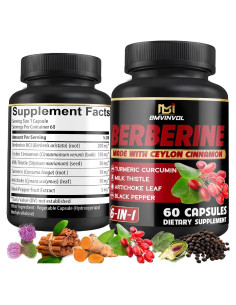Suplemento de Berberina HCl BMVINVOL - 60 Cápsulas 6 en 1
