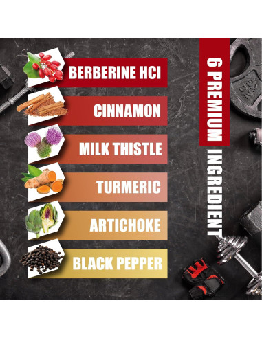 Suplemento de Berberina HCl BMVINVOL - 60 Cápsulas 6 en 1