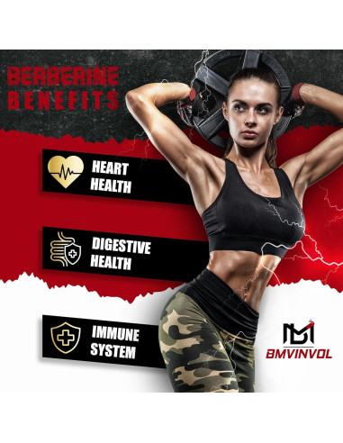 Suplemento de Berberina HCl BMVINVOL - 60 Cápsulas 6 en 1