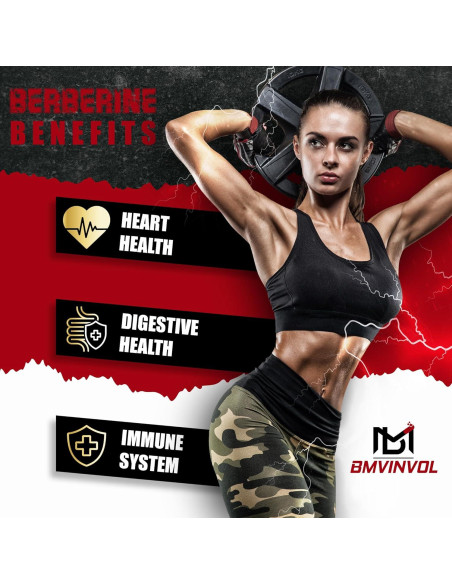 Suplemento de Berberina HCl BMVINVOL - 60 Cápsulas 6 en 1