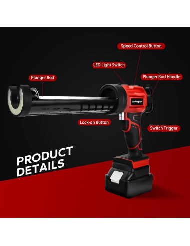 Pistola de Calafateo Inalámbrica Makita 20V con LED