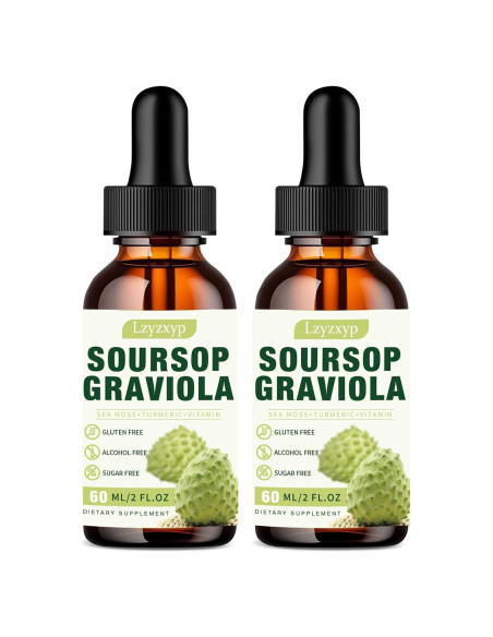 2 Paquetes Extracto Líquido de Hoja de Graviola 3000MG - Lzyzxyp
