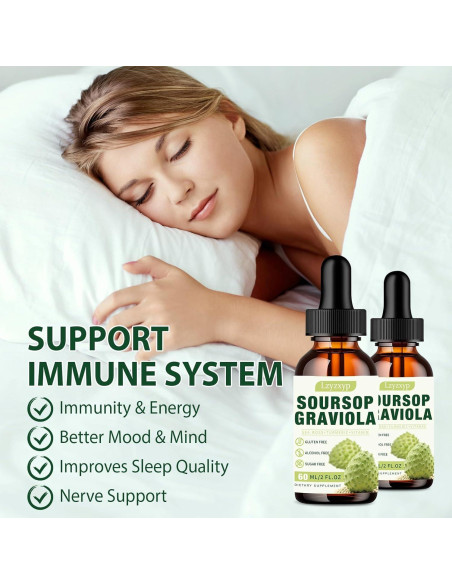 2 Paquetes Extracto Líquido de Hoja de Graviola 3000MG - Lzyzxyp
