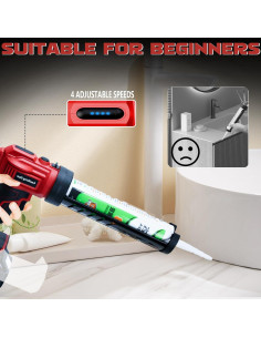 Pistola de Calafateo Inalámbrica HLiePiHa 20V 10oz con Luz LED 2