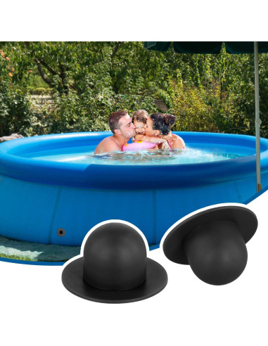2 Tapones de Reemplazo para Piscina Intex y Coleman PVC Negro