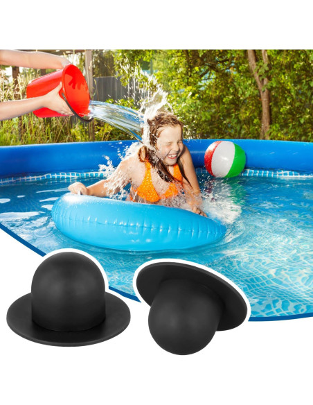 2 Tapones de Reemplazo para Piscina Intex y Coleman PVC Negro