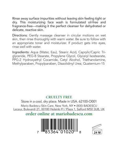 Jabón Crema Limpiador Facial Suave Mario Badescu 473 ml