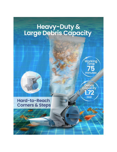 Aspiradora de Hoja de Piscina KOKIDO XV910 Recargable 6.51L