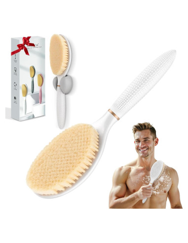 Cepillo de Ducha GEENOA con Mango Antideslizante y Doble Cara