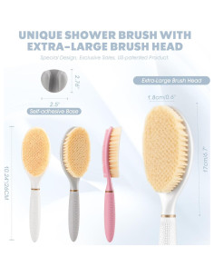 Cepillo de Ducha GEENOA con Mango Antideslizante y Doble Cara 2