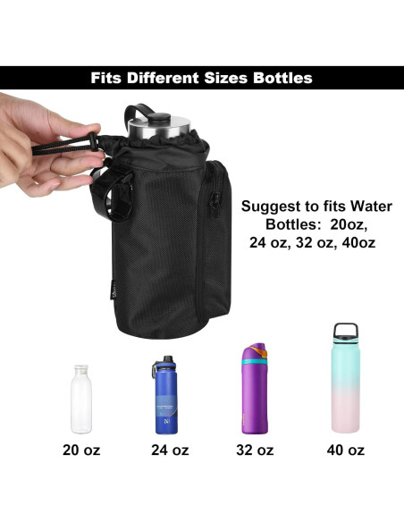 Bolsa Soporte para Botella de Agua Cosmos 40 oz Negra