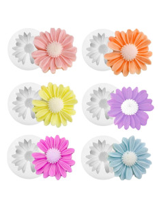 6 Moldes de Silicona en Forma de Flor ZJSTRO para Velas
