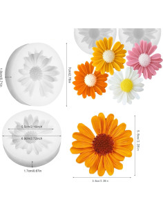 6 Moldes de Silicona en Forma de Flor ZJSTRO para Velas 2
