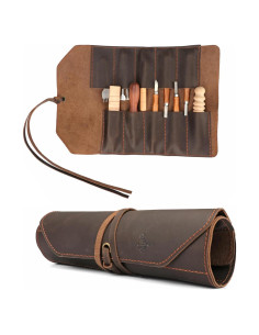 Bolsa de Almacenamiento para Herramientas Tourbon de Cuero 10 Compartimentos