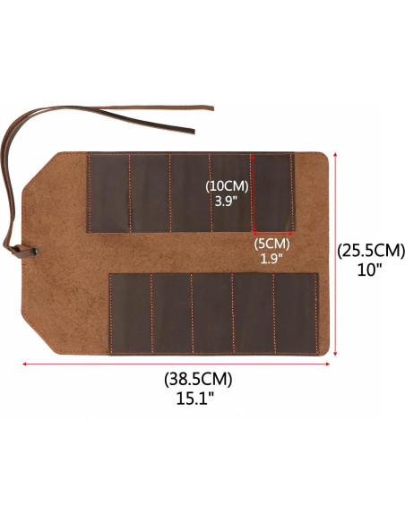Bolsa de Almacenamiento para Herramientas Tourbon de Cuero 10 Compartimentos