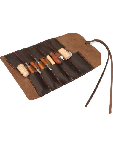 Bolsa de Almacenamiento para Herramientas Tourbon de Cuero 10 Compartimentos