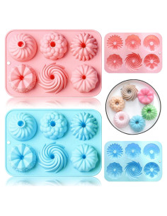 Molde de Silicona para Mini Pasteles Heyiminy 2 Piezas 21.5x14.8cm