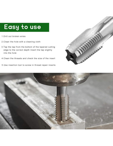 Kit de Reparación de Roscas de Bujía JNXIJ M14x1.25 11 PCS