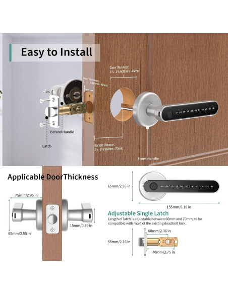 Cerradura Biométrica IRONZON con Huella Dactilar Plata