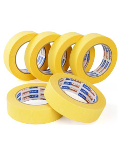 Cinta Adhesiva Amarilla para Pintores ADHES 1.2" x 50.29m - 6 Rollos