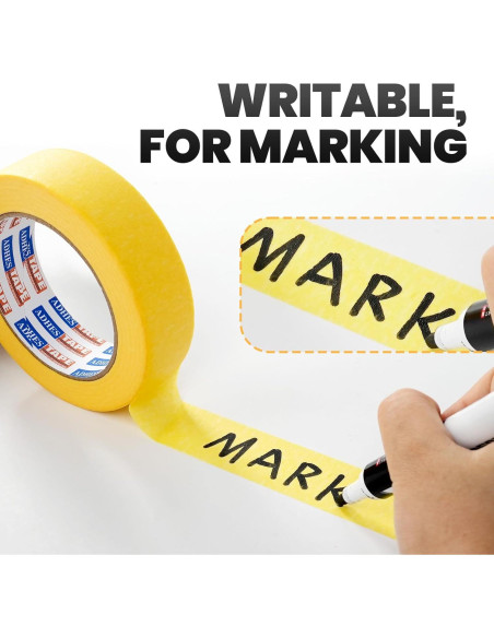 Cinta Adhesiva Amarilla para Pintores ADHES 1.2" x 50.29m - 6 Rollos