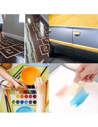 Cinta Adhesiva Amarilla para Pintores ADHES 1.2" x 50.29m - 6 Rollos