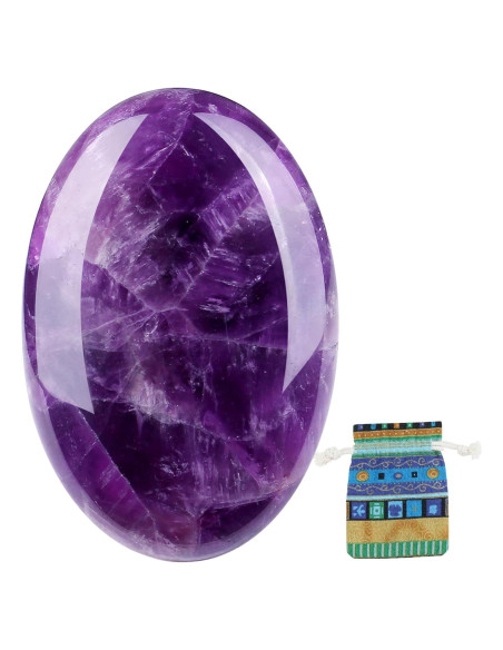 Piedra de Palma de Amatista QINJIEJIE 6-7cm Sanación Energética
