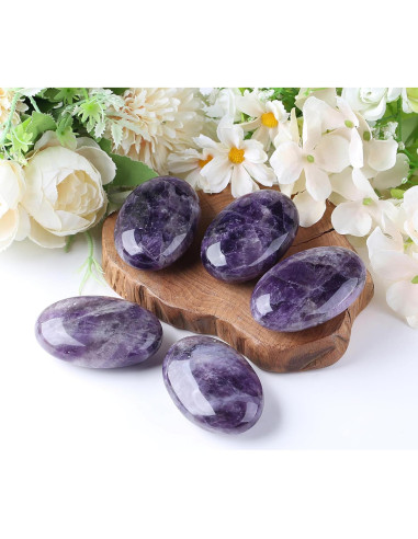 Piedra de Palma de Amatista QINJIEJIE 6-7cm Sanación Energética