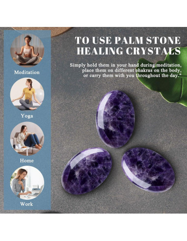 Piedra de Palma de Amatista QINJIEJIE 6-7cm Sanación Energética