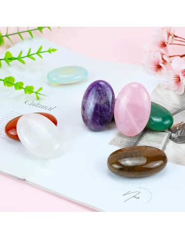 Piedra de Palma de Amatista QINJIEJIE 6-7cm Sanación Energética