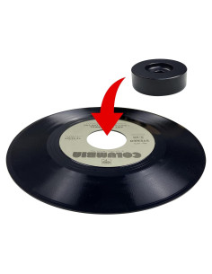 Adaptador de 45 RPM sdroceRyaM de Aluminio para Tocadiscos - Negro