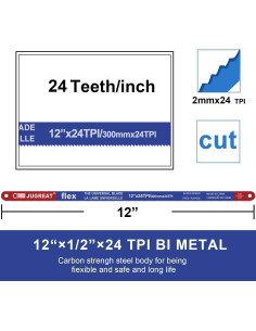 Hojas de sierra de arco JUGREAT 24 TPI 30,48 cm paquete 10 2