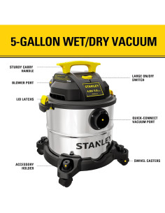 Aspiradora Húmeda/Seca STANLEY SL18115 18.93L 4HP Portátil 2