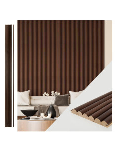 Panel Acústico de Madera Art3d 108x5.7" Nogal Bead - 5 Piezas