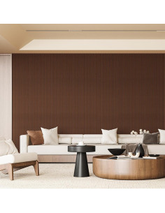 Panel Acústico de Madera Art3d 108x5.7" Nogal Bead - 5 Piezas 2