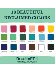 Juego de Pintura Acrílica Sostenible DecoArt DecoEARTH - 18 Colores + Pinceles Ecológicos 2