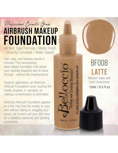 Base de Maquillaje en Aerógrafo Belloccio 15ml Latte Medio