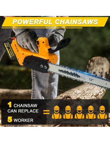 Sierra de Cadena Eléctrica Inalámbrica L1NXIXI 30,48 cm 2 Baterías
