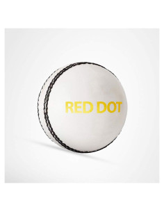 Pelota de Cricket DSC Red Dot de Cuero Estándar Blanca
