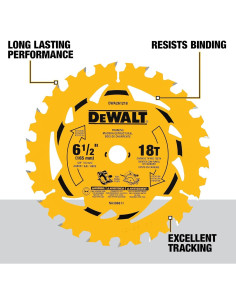 Hoja de sierra circular DEWALT 16.5 cm 18T DWA261218 2