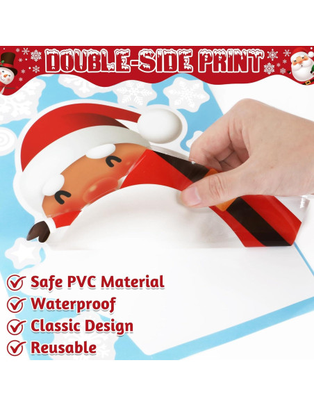 144 Adhesivos de Ventana de Navidad Traplace - Copos y Personajes