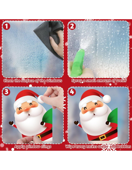 144 Adhesivos de Ventana de Navidad Traplace - Copos y Personajes