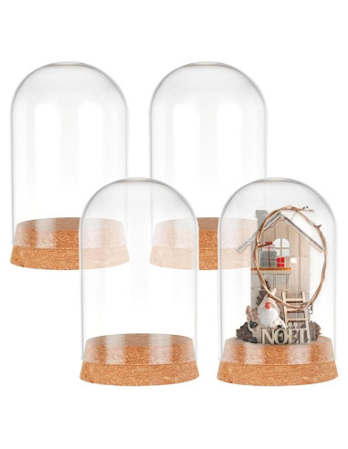 Campana Tarro de Vidrio PH PandaHall 4pcs 6.5x11cm Decoración