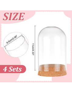 Campana Tarro de Vidrio PH PandaHall 4pcs 6.5x11cm Decoración 2
