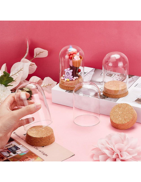 Campana Tarro de Vidrio PH PandaHall 4pcs 6.5x11cm Decoración