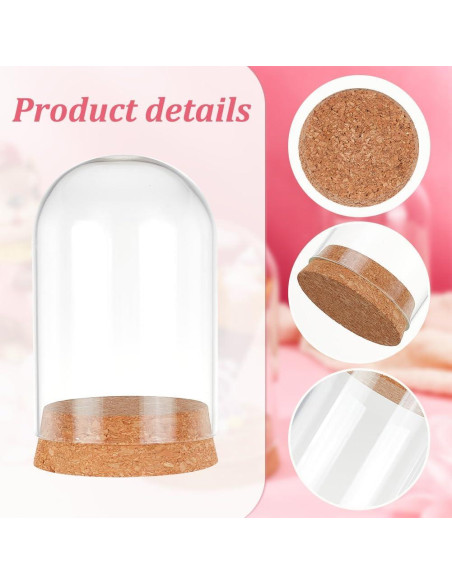 Campana Tarro de Vidrio PH PandaHall 4pcs 6.5x11cm Decoración